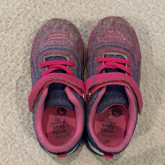 Stride Rite Glittery Pink and Purple Sneakers - Picture 1 of 8